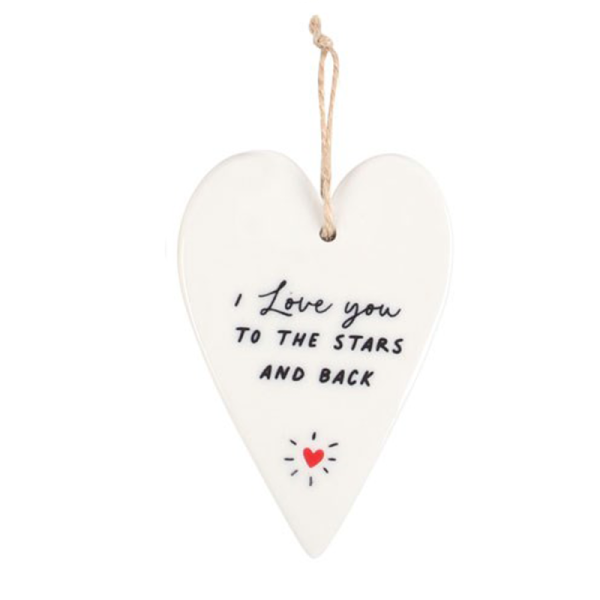 Lovely Heart Ceramic Mini Sign - Love You to the Stars and Back