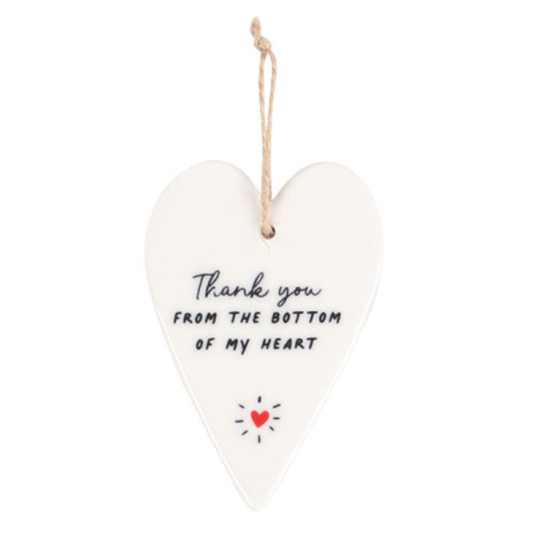 Lovely Heart Ceramic Mini Sign - Thank You