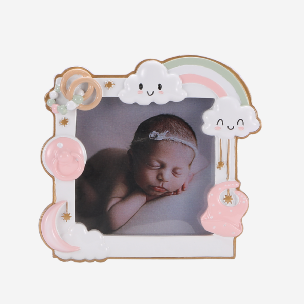 Baby Photo Frame / Hanging Ornament - Pink