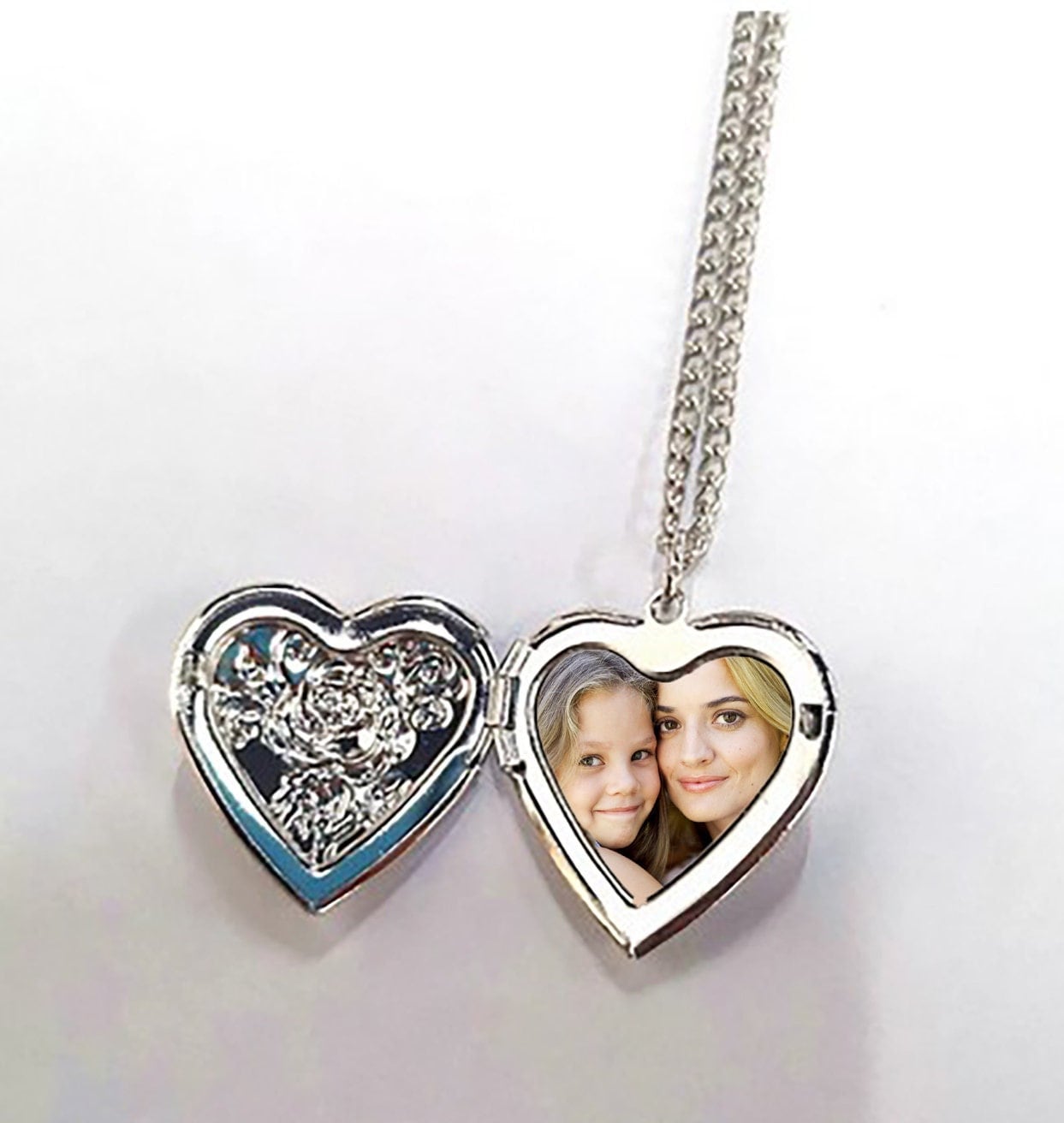 Personalised Rose Gold Heart Photo Locket & Necklace