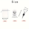 Silver Heart Wine Bottle Stopper, Organza Bag & Gift Tag - Pk 12 Stoppers