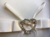 Ring Cushion with Crystal Heart Decoration ~ Ivory