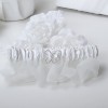 Satin Garter with Rhinestone Butterfly ~ Ivory or White
