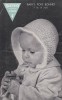 Vintage Bestway Knitting Pattern A2462:  Baby's Peaked Helmet & Pole Bonnet