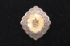 Vintage Silver Scarf Ring with Mother of Pearl Inlay