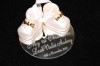 Personalised Baby Boots Ornament On Mirror Base