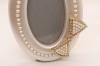 Oval Photo Frame with Pearl & Diamante Bow Accent