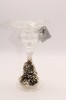 Time Kristal Hand Made Italian Glass Candle Holder with Cast Silver Grapes