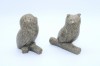 Vintage Pair of Hand Carved Soapstone Owls by T.Earl