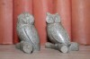 Vintage Pair of Hand Carved Soapstone Owls by T.Earl