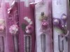 Set 8 Papier Mache Pencils with Floral Design Case