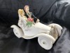 Ceramic Bride & Groom in Car Figurine Cake Topper