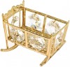 24K Gold Plated Minature Crib with Swarovski Crystals
