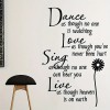 Dance Love Sing Live  - Inspirational Wall Decoration