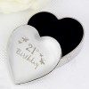 21st Birthday Butterflies Design Heart Trinket Box