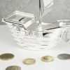 Personalised Silver Plated Pirate Ship Money Box