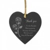 Personalised Slate Heart With Rose Decoration