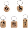 Personalised Engraved Wooden Zodiac Key Ring Key Chain