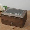 Sophia Brushed Pewter Effect Wooden Jewellery Box with Drawer