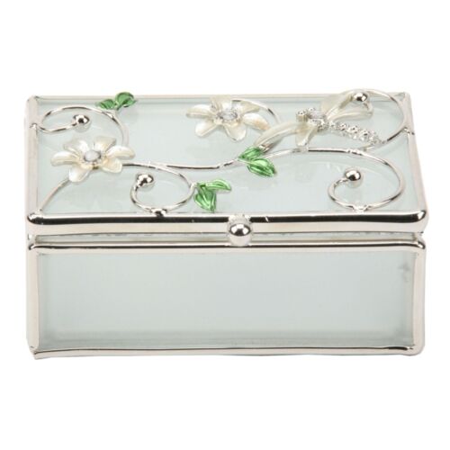 Juliana Cream Dragonfly & Diamante Glass Trinket Box