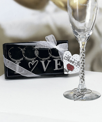 LOVE Design Wine Glass Charm Set