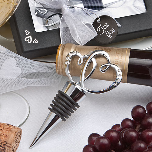 Glistening Heart Design Wine Bottle Stopper