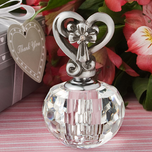 Choice Crystal Collection Heart & Cross Design Perfume Bottle