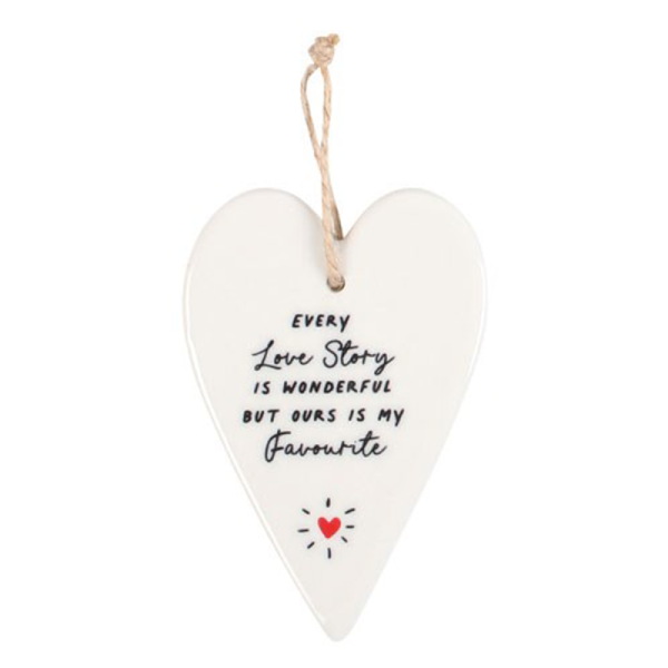 Lovely Heart Ceramic Mini Sign - Love Story