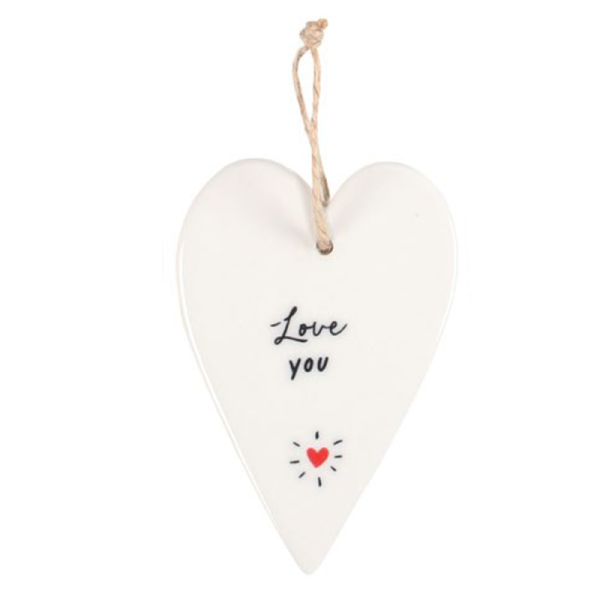 Lovely Heart Ceramic Mini Sign - Love You