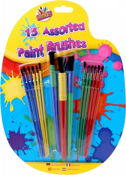 15 Piece Childrens Paint Brush Set