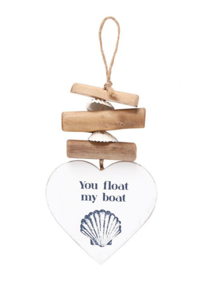 You Float My Boat Driftwood Heart Sign