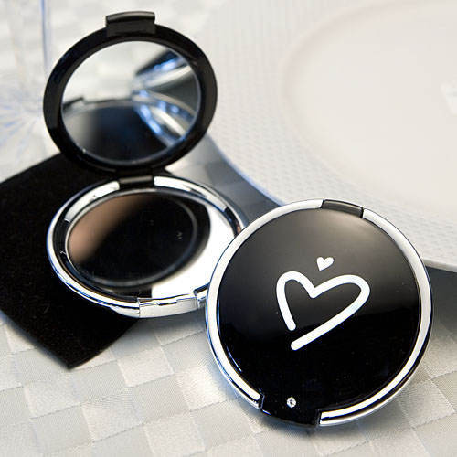 Black Heart Design Compact Mirror
