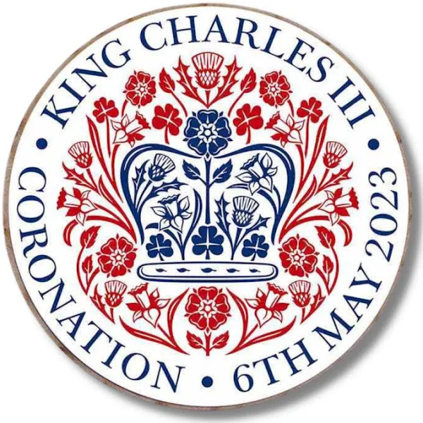 Round King Charles III Coronation Commemorative Coaster
