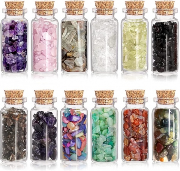 Crystal/Gemstone Wishing/Healing Bottle - Relaxation/Meditation/Jewellery - LRG