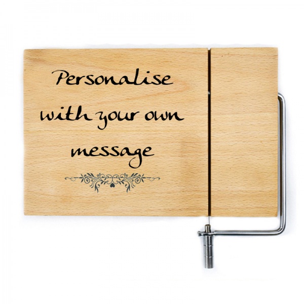 Personalised Rubberwood Cheese Board With Wire Slicer