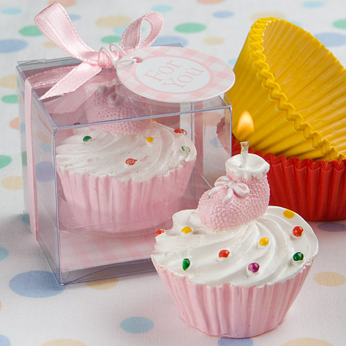 Baby Bootie Themed Cupcake Design Candle