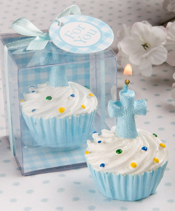 Bue Cross Themed Cupcake Design Candle