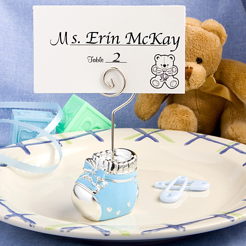 Blue Baby Bootie Place Card Holders