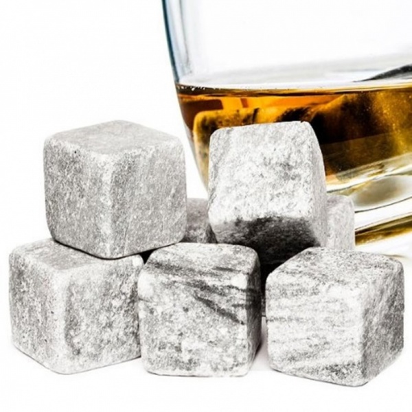 Granite Whiskey Stones - 9pcs Reusable Ice Cubes With Velvet Pouch