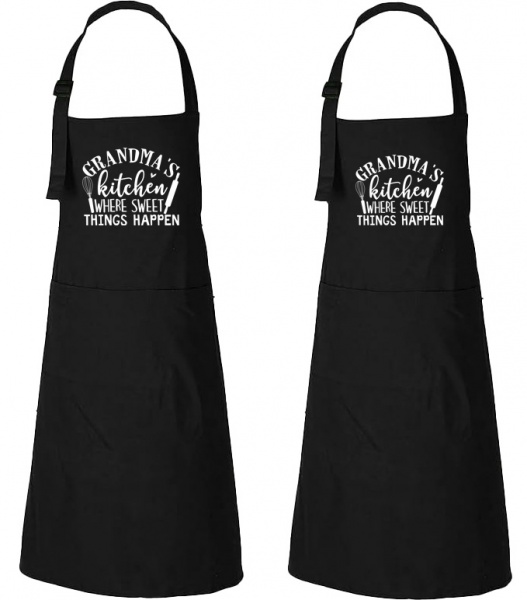 Personalised Printed Cotton Apron With 3 pockets - Grandma
