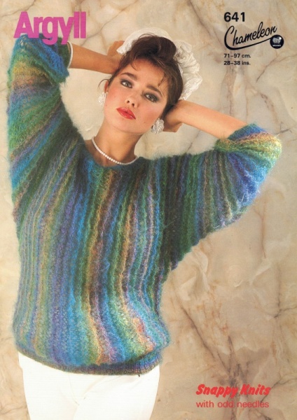 Vintage Argyll Knitting Pattern 641 - Lady's Dolman Sweater