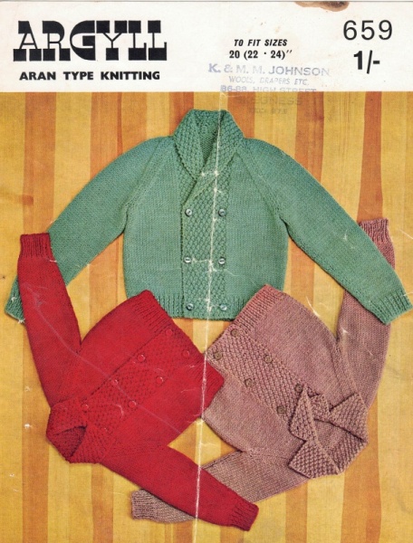 Vintage Argyll Knitting Pattern 659 - Childrens Jackets - PDF Download