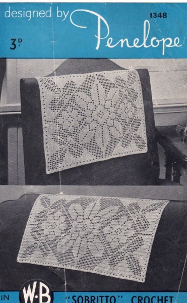 Vintage Briggs Crochet Pattern 1348: Chair & Settee Backs