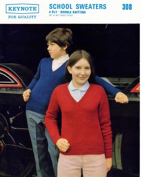 Vintage Keynote Knitting Pattern 308 - School Sweaters