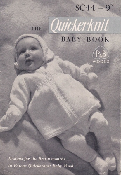 Vintage Patons Knitting Pattern SC44 - The Baby Book of Designs