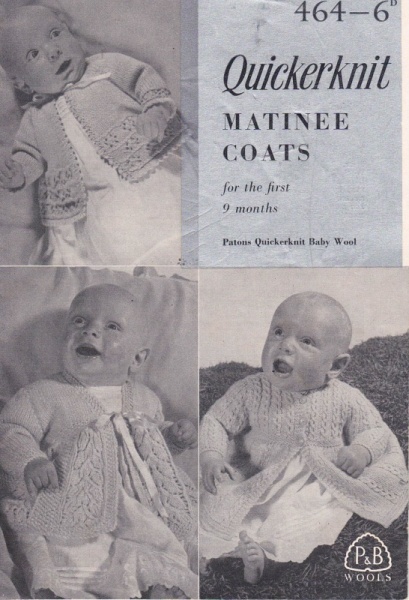 Vintage Patons Knitting Pattern 464 - Matinee Coats