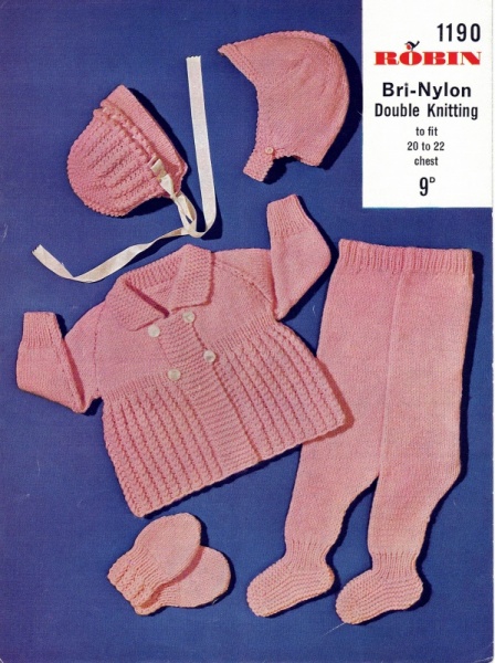 Vintage Robin Knitting Pattern 1190 - Baby's Smart Set