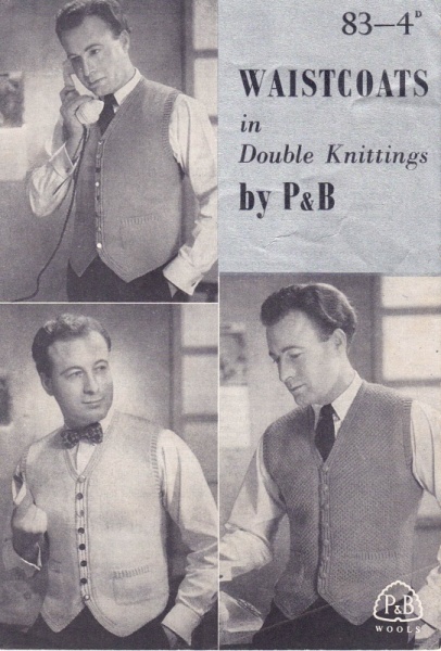 Vintage Patons Knitting Pattern 83 - Waistcoats
