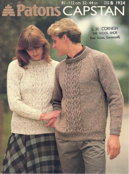 Vintage Patons Knitting Pattern 1924 - Ladies / Mens Sweater