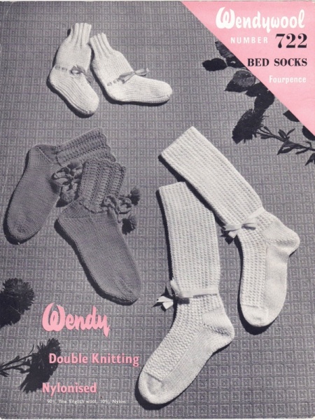 Vintage Wendy Knitting Pattern 722 - Bed Socks
